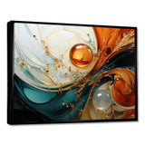 Orange and emerald marble lava IV - Abstract Canvas Wall Art