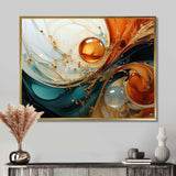 Orange and emerald marble lava IV - Abstract Canvas Wall Art