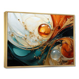 Orange and emerald marble lava IV - Abstract Canvas Wall Art