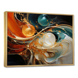 Orange and gold planet waves I - Abstract Canvas Wall Art