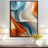 Blue and orange Fractal Curves in Motion III - Abstract Canvas Wall Art