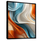 Blue and orange Fractal Curves in Motion III - Abstract Canvas Wall Art