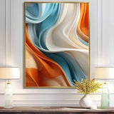 Blue and orange Fractal Curves in Motion III - Abstract Canvas Wall Art