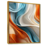 Blue and orange Fractal Curves in Motion III - Abstract Canvas Wall Art