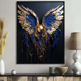 Royal Blue and gold Angel wings I - Fashion Canvas Wall Art