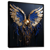 Royal Blue and gold Angel wings I - Fashion Canvas Wall Art