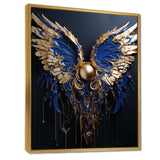 Royal Blue and gold Angel wings I - Fashion Canvas Wall Art