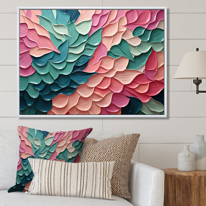 Pink and Green Florals in motion - Bat Wall Art Prints