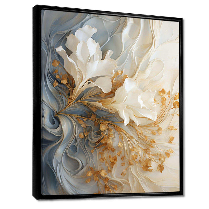 White and gold champagne flow V - Food &amp; Beverage Canvas Wall Art