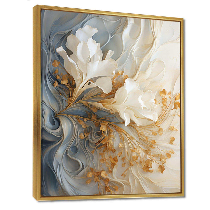 White and gold champagne flow V - Food &amp; Beverage Canvas Wall Art