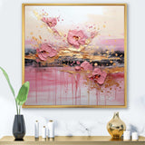 Gold and Pink Modern liquid Shapes II - Abstract Canvas Wall Art