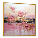 Gold and Pink Modern liquid Shapes II - Abstract Canvas Wall Art