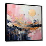 Gold and Pink Modern liquid Shapes III - Abstract Canvas Wall Art