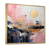 Gold and Pink Modern liquid Shapes III - Abstract Canvas Wall Art