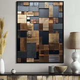 Brown Abstract tile mosiac charm - Abstract Canvas Wall Art