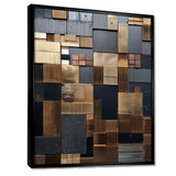 Brown Abstract tile mosiac charm - Abstract Canvas Wall Art