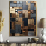 Brown Abstract tile mosiac charm - Abstract Canvas Wall Art