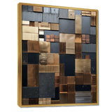 Brown Abstract tile mosiac charm - Abstract Canvas Wall Art