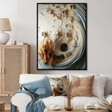 White and blue feather spiral III - Abstract Canvas Wall Art