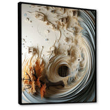 White and blue feather spiral III - Abstract Canvas Wall Art