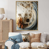 White and blue feather spiral III - Abstract Canvas Wall Art