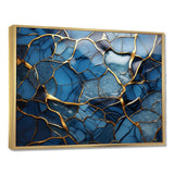 Gold and Blue Marble Mosaic Agate III - Abstract Canvas Wall Art