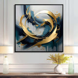 Golden grey Abstract Fractal Whirls of serenity II - Abstract Canvas Wall Art