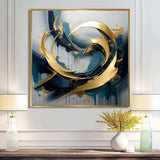 Golden grey Abstract Fractal Whirls of serenity II - Abstract Canvas Wall Art