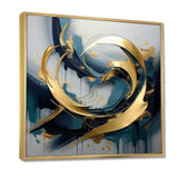 Golden grey Abstract Fractal Whirls of serenity II - Abstract Canvas Wall Art