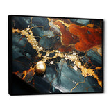 Gold and Green Serene abstract marble dream V - Abstract Canvas Wall Art