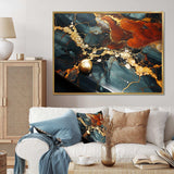 Gold and Green Serene abstract marble dream V - Abstract Canvas Wall Art