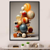 Abstract geometric marbles pyramid II - Abstract Canvas Wall Art