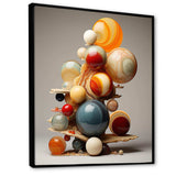 Abstract geometric marbles pyramid II - Abstract Canvas Wall Art