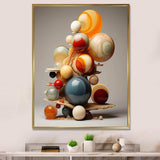 Abstract geometric marbles pyramid II - Abstract Canvas Wall Art