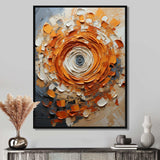 Orange and white abstract spiral collage - Abstract Canvas Wall Art