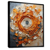 Orange and white abstract spiral collage - Abstract Canvas Wall Art