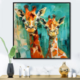 Majestic Giraffe Melody - Orange Giraffe Wall Art