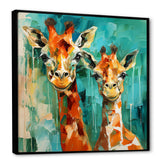 Majestic Giraffe Melody - Orange Giraffe Wall Art