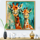 Majestic Giraffe Melody - Orange Giraffe Wall Art
