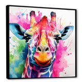 Colorful Majestic Giraffe Melody - Pink Giraffe Wall Art