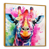 Colorful Majestic Giraffe Melody - Pink Giraffe Wall Art