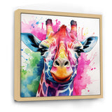 Colorful Majestic Giraffe Melody - Pink Giraffe Wall Art