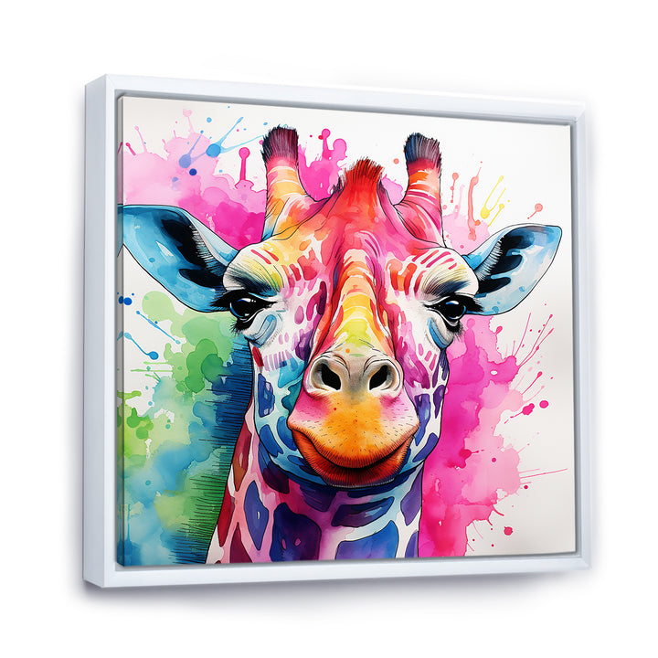 Colorful Majestic Giraffe Melody - Pink Giraffe Wall Art