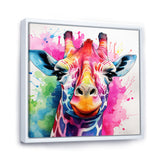 Colorful Majestic Giraffe Melody - Pink Giraffe Wall Art