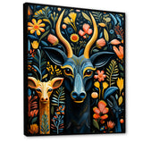 Yellow and green African Deer pattern - Deer Large Canvas Wall Art
