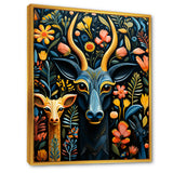 Yellow and green African Deer pattern - Deer Large Canvas Wall Art