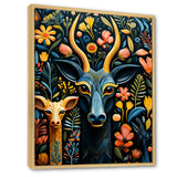 Yellow and green African Deer pattern - Deer Large Canvas Wall Art