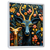 Yellow and green African Deer pattern - Deer Large Canvas Wall Art