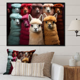 Colorful Alpacas Festive Fiesta - Alpaca Living Room Wall Art