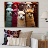 Colorful Alpacas Festive Fiesta - Alpaca Living Room Wall Art